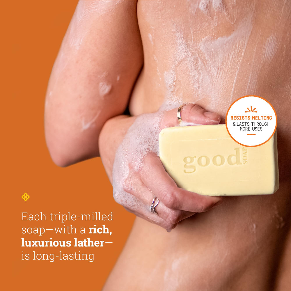 Fair Trade shea butter highlighted as a nourishing ingredient.