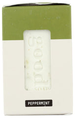 Alaffia Peppermint Good Soap bars closeup reveals creamy lather potential and refreshing peppermint notes.