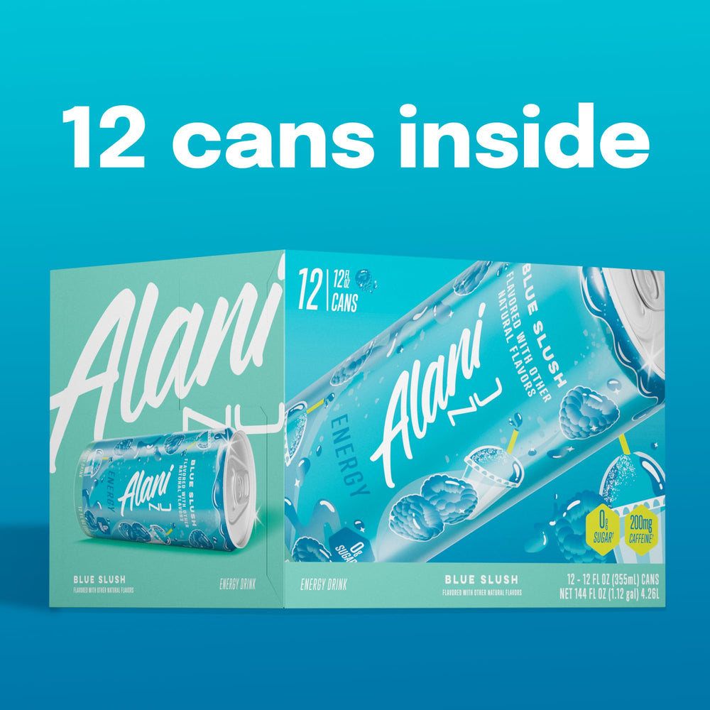 Alani Nu Blue Slush energized during a workout break