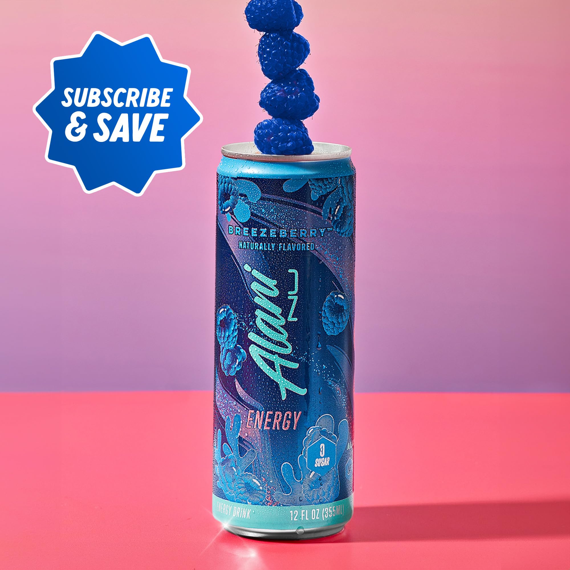 Alani Nu Breezeberry in fridge ready for refreshing breaks