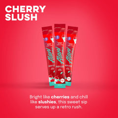 Alani Nu Cherry Slush mix in water for refreshing flavor.