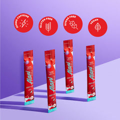 Alani Nu Cherry Slush packaging highlights vegan and gluten-free options.