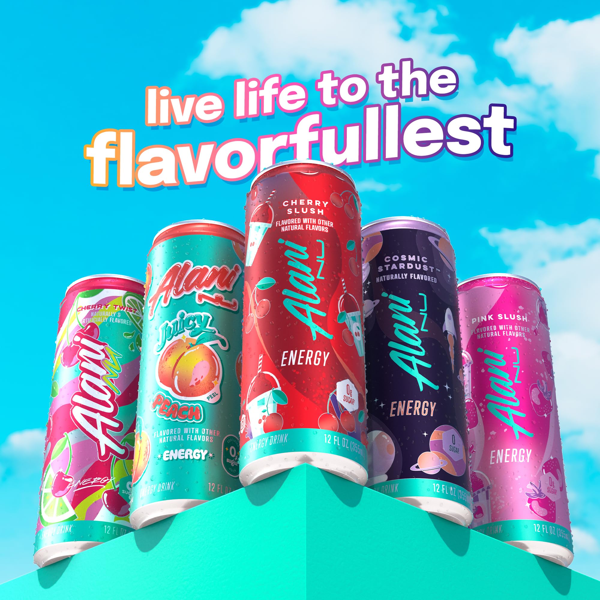 Alani Nu Cherry Slush cool can with condensation evokes thirst-quenching satisfaction.