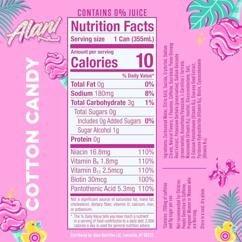 Alani Nu Cotton Candy energy flavor close-up, nostalgic aroma.