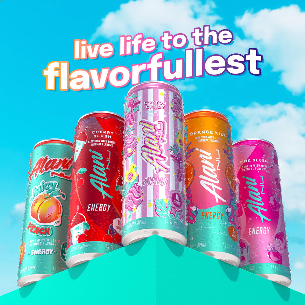 Pouring Alani Nu Cotton Candy energy for a crisp finish.