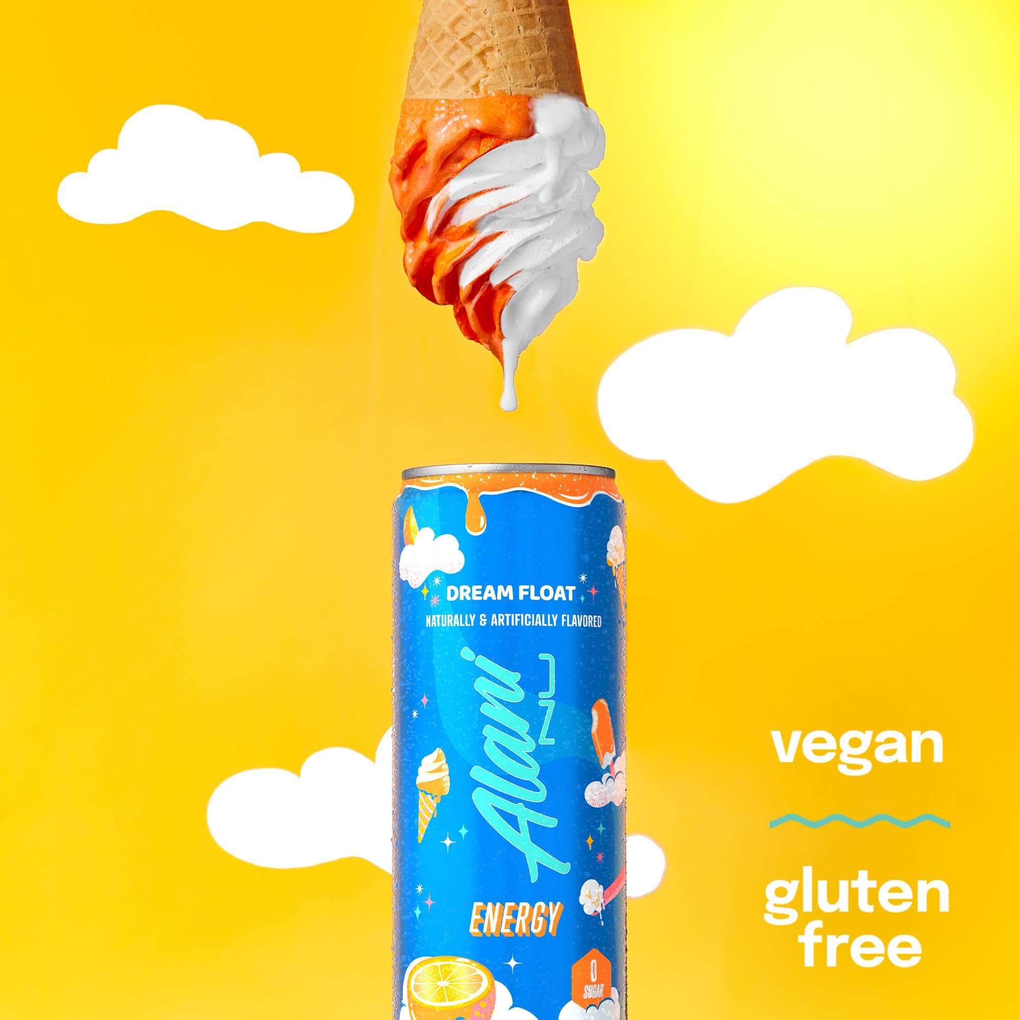 Alani Nu DREAM FLOAT liquid appearance suggests crisp, refreshing taste with 10 calories