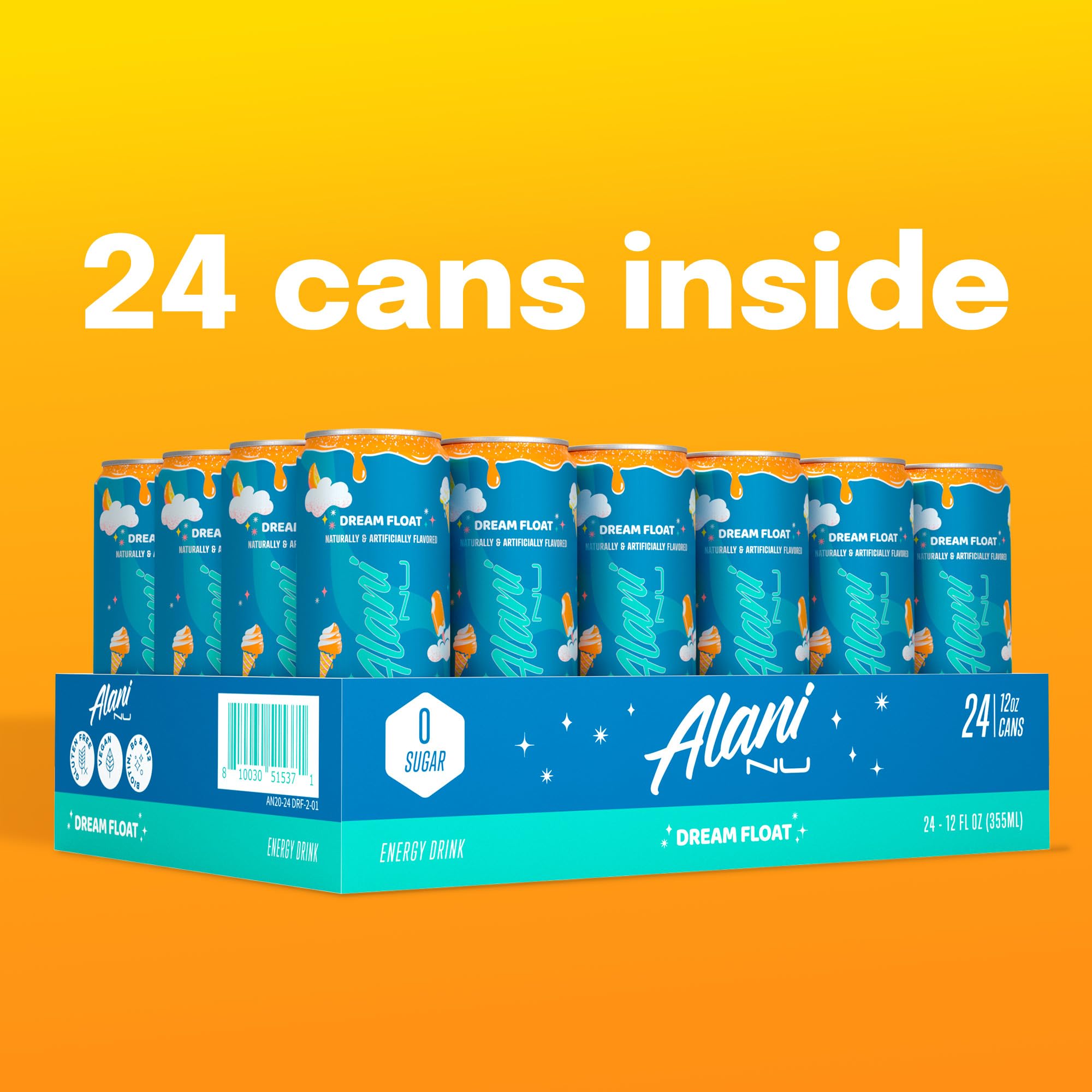 Alani Nu Dream Float vegan gluten-free label appeals to mindful consumers.