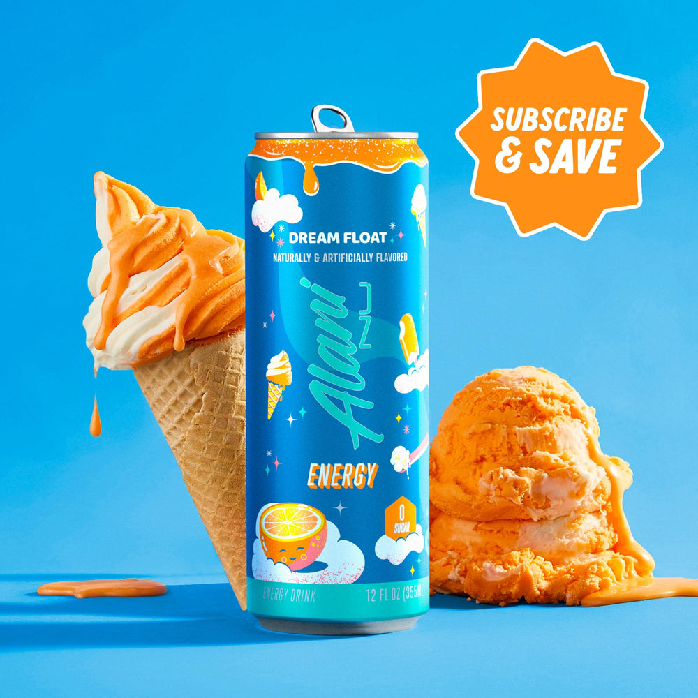 Alani Nu Dream Float zero sugar, 10 calories, easy to love.