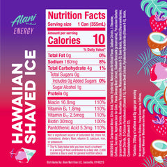 Alani Nu Hawaiian Shaved Ice 24-pack on display for convenient energy
