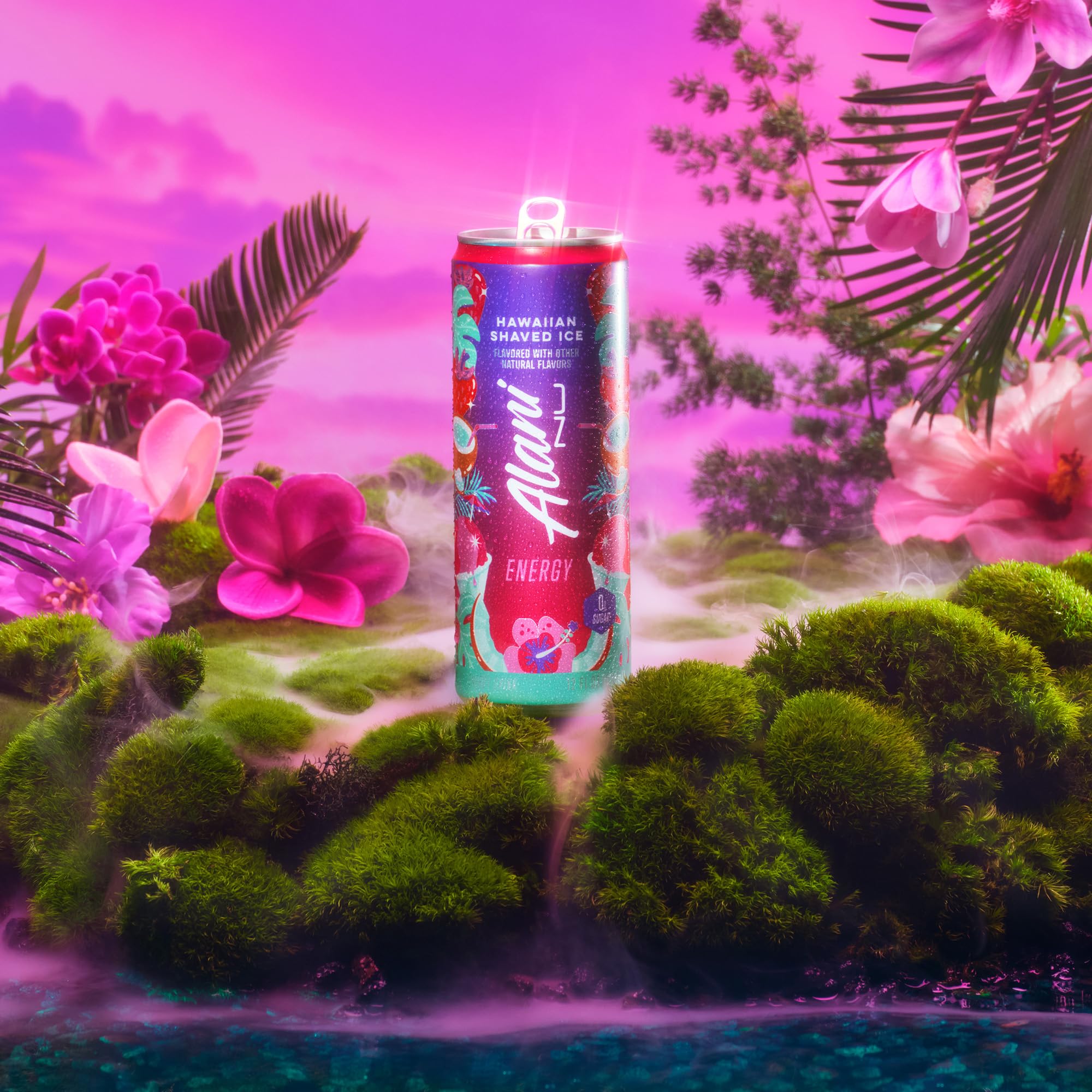 Travel-ready Alani Nu Hawaiian Shaved Ice can for busy days