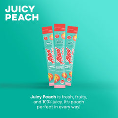 Label showing 200mg caffeine in Alani Nu Juicy Peach stick
