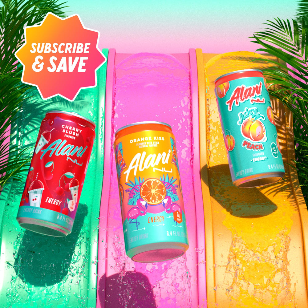 Alani Nu Mini Energy Orange Kiss scene for road trip energy