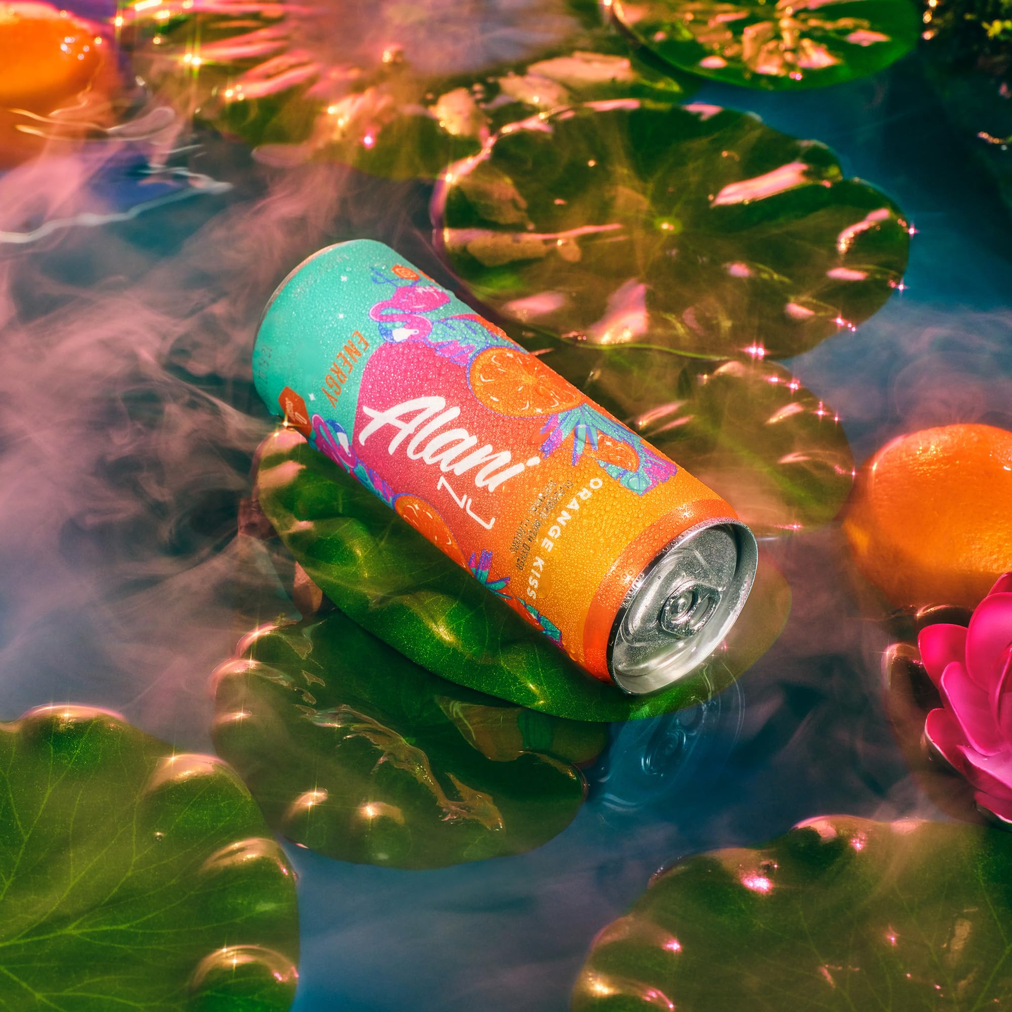Alani Nu Orange Kiss B-vitamins banner signals daily vitality support.