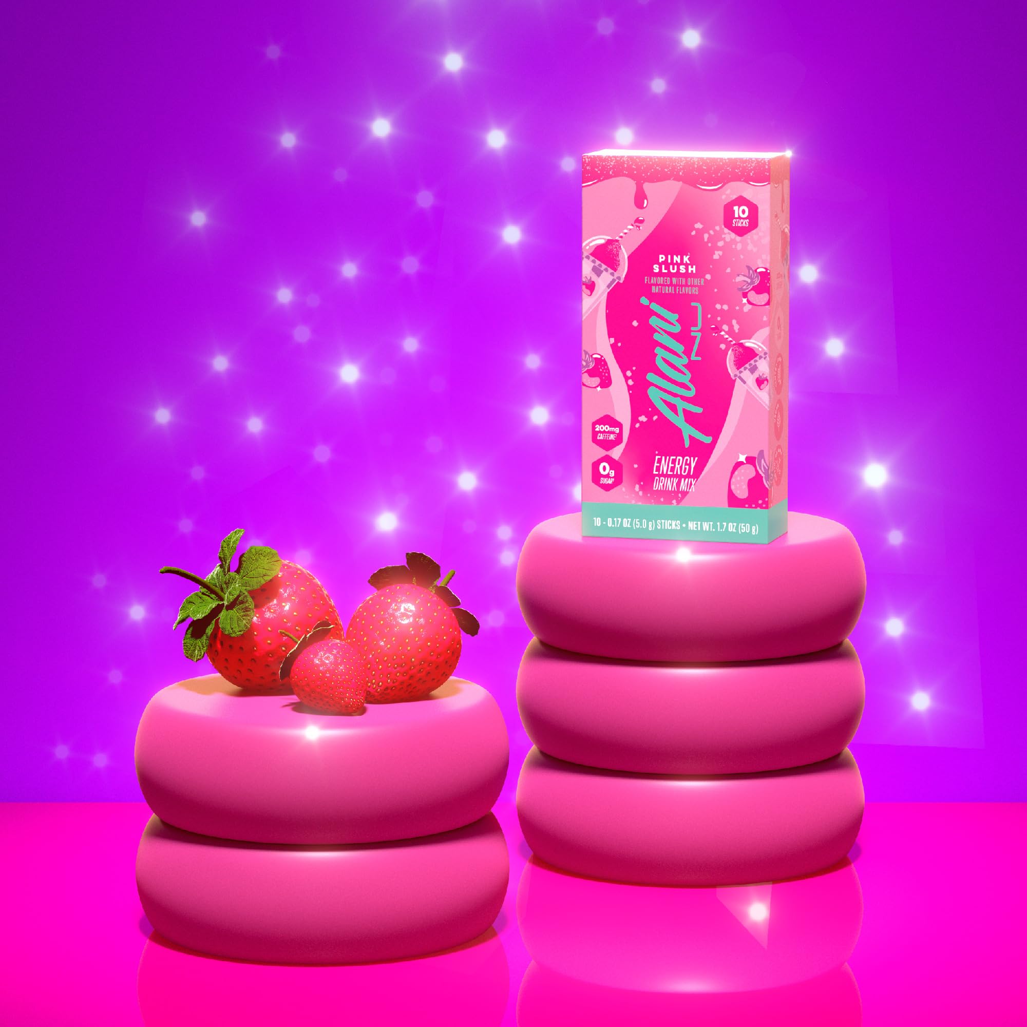 On-the-go use with Alani Nu Pink Slush sticks during travel or busy days.