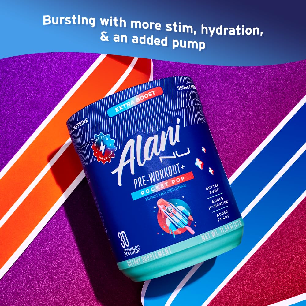 Alani Nu Pre Workout+ boosts energy for intense training sessions without sugar