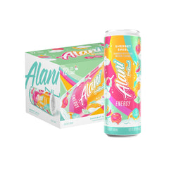 Alani Nu Sherbet Swirls bottle pour shows vibrant, sugar-free energy with bold flavor