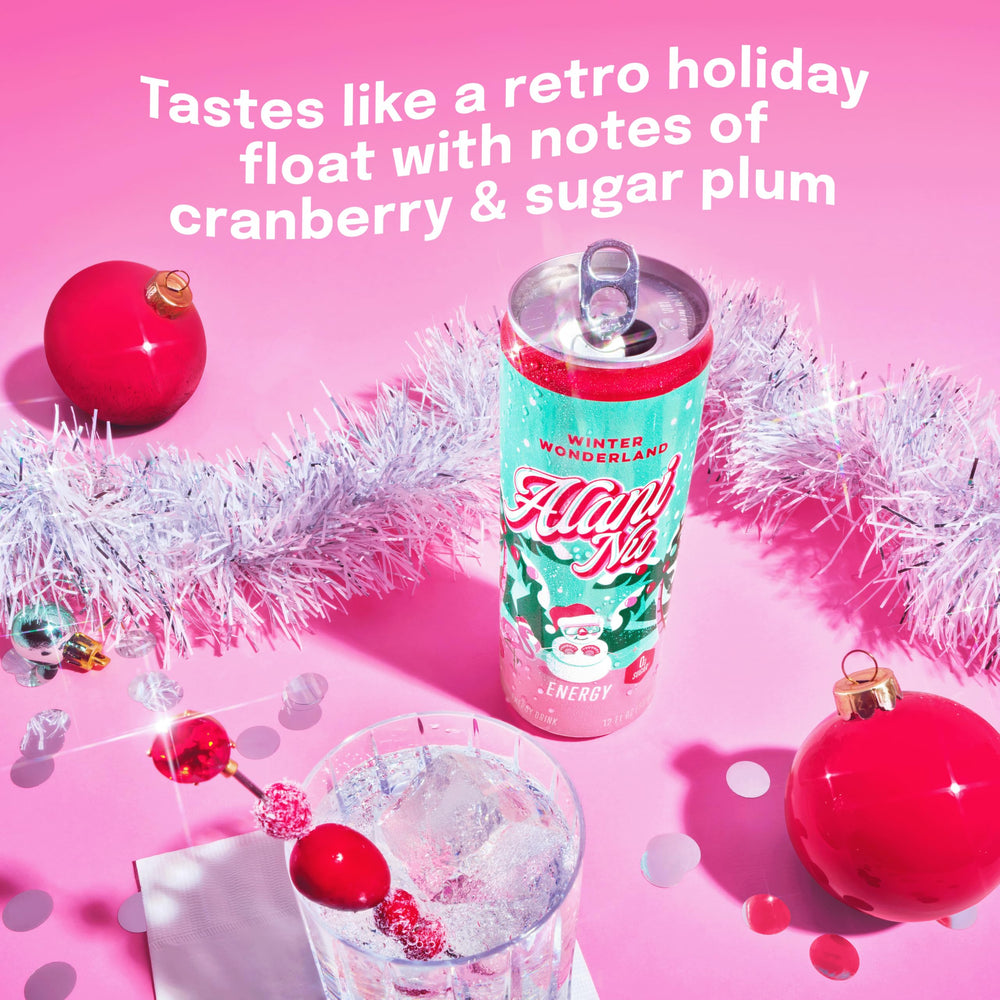 Alani Nu Winter Wonderland 24-pack shot, zero sugar energy for on-the-go days.