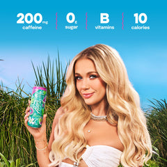 Alani Nu Watermelon Wave can is poured over ice for a crisp, refreshing experience.