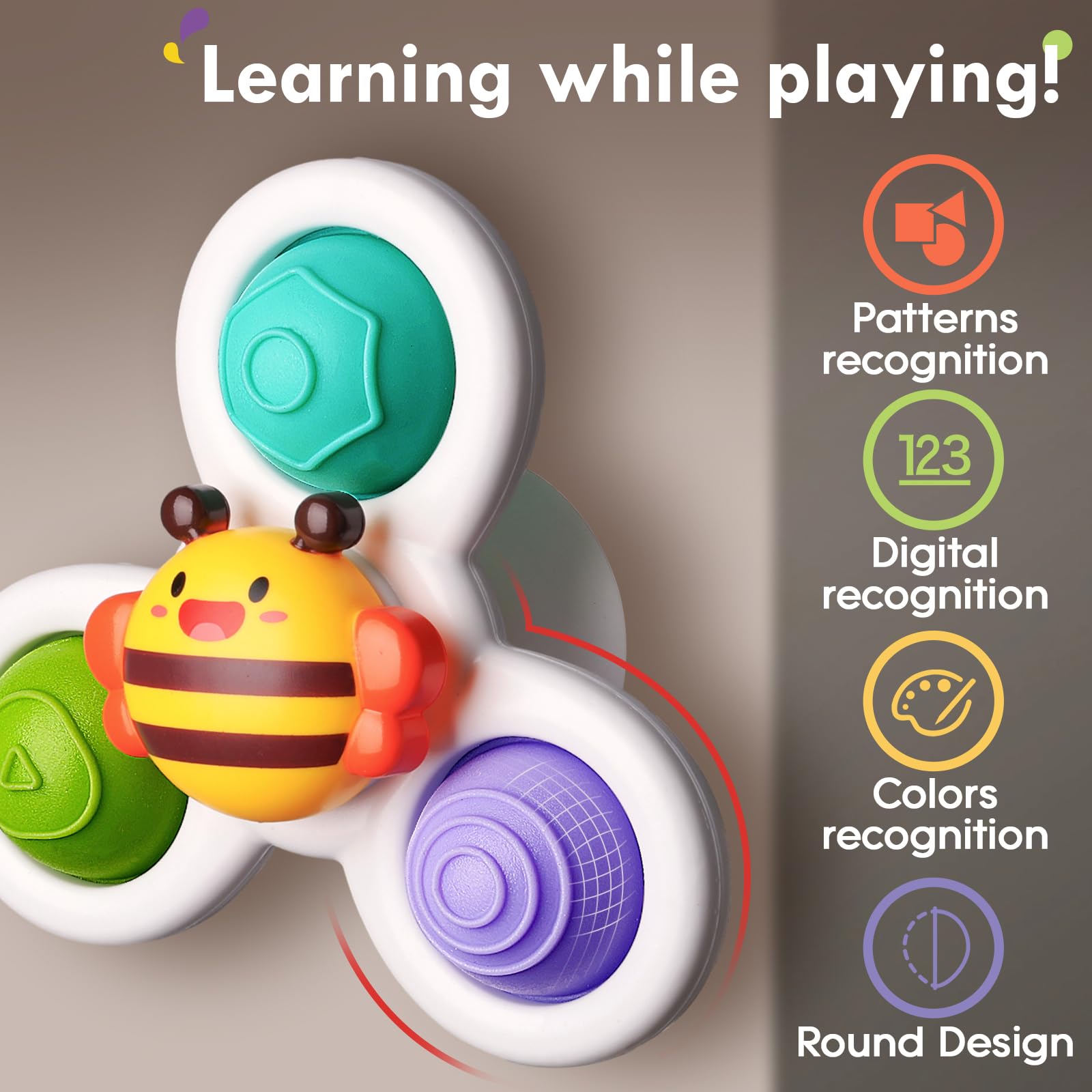 ALASOU bath toy spinner adds splash-friendly fun during bath time.