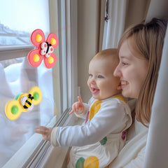 ALASOU spinner toy in bath time provides splashy sensory play and grip training