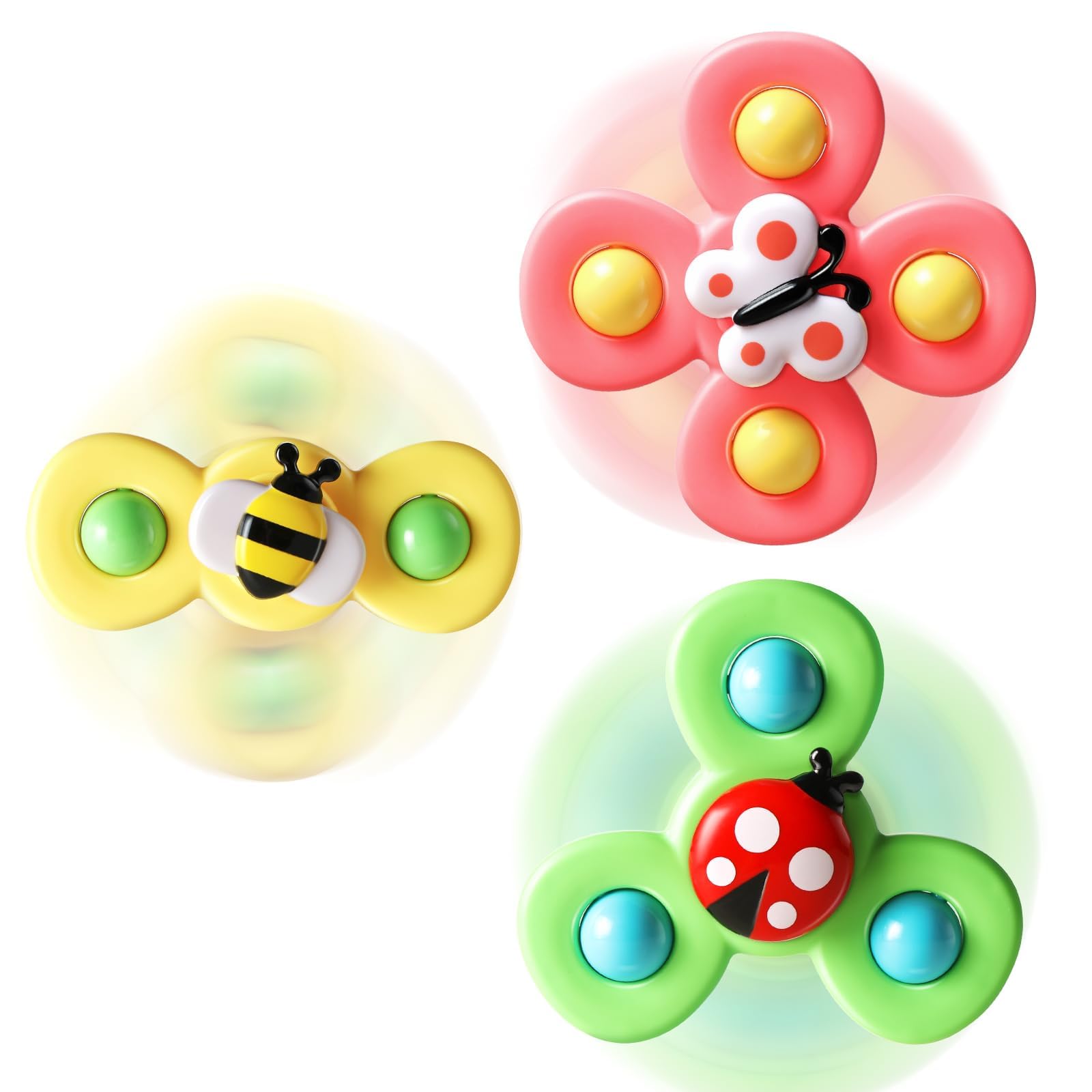 ALASOU suction cup spinner toy on fridge boosts fine motor skills and focus