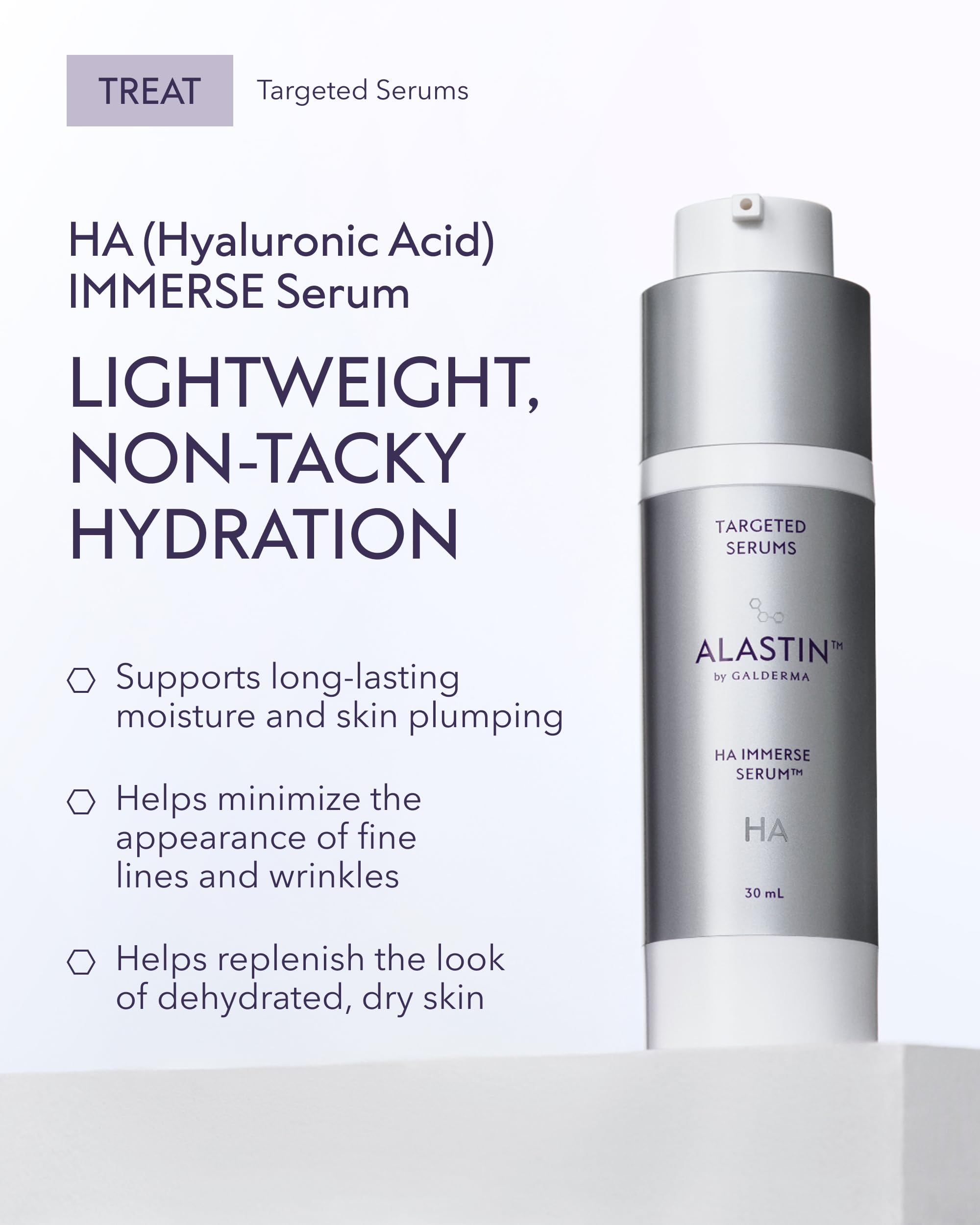 ALASTIN HA IMMERSE serum on cheek yielding a healthy glow