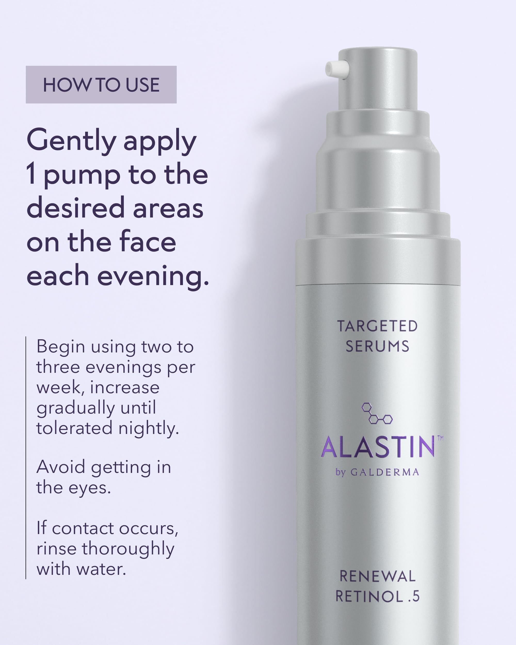 ALASTIN Renewal Retinol Serum in hand with soft glow