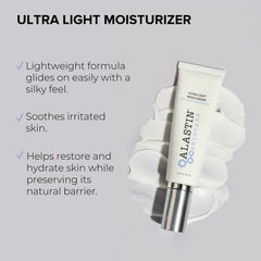 ALASTIN Skincare Ultra Light Daily Face Moisturizer texture swatch showing smooth cream