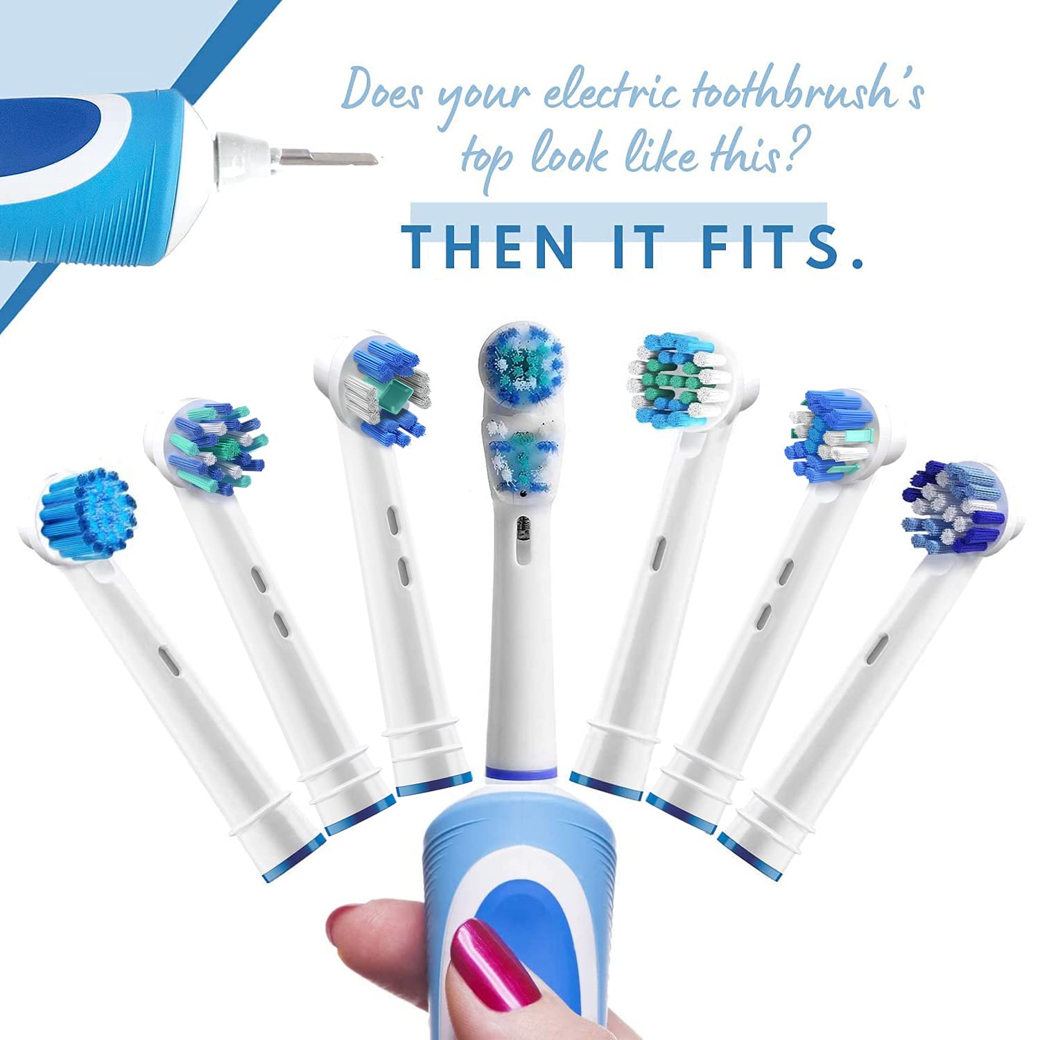 Alayna cross bristle head designed for efficient plaque removal at home