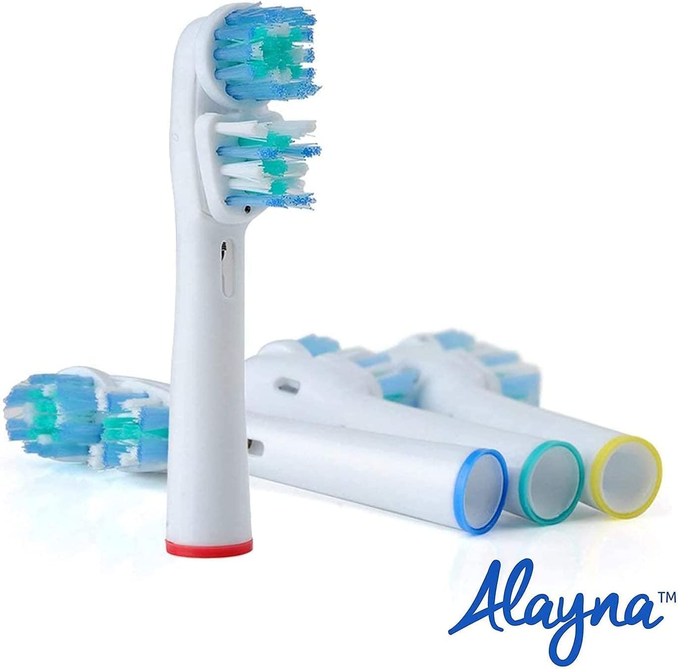 Alayna replacement heads close-up bristle pattern designed for thorough cleaning