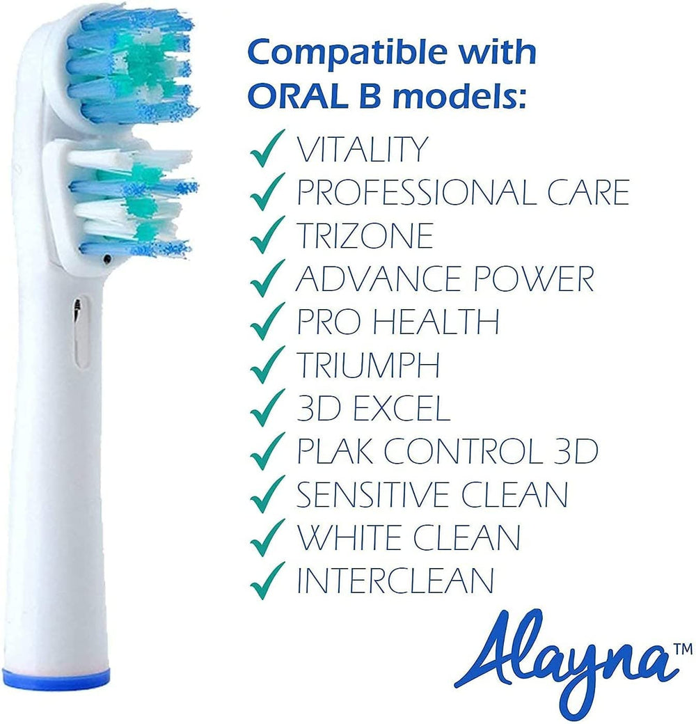 Alayna replacement heads aligned with Oral-B Pro models to show easy upgrade options