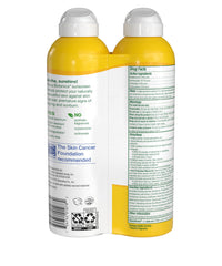 Alba Botanica sunscreen spray applied at angle delivers quick-dry, even coverage.