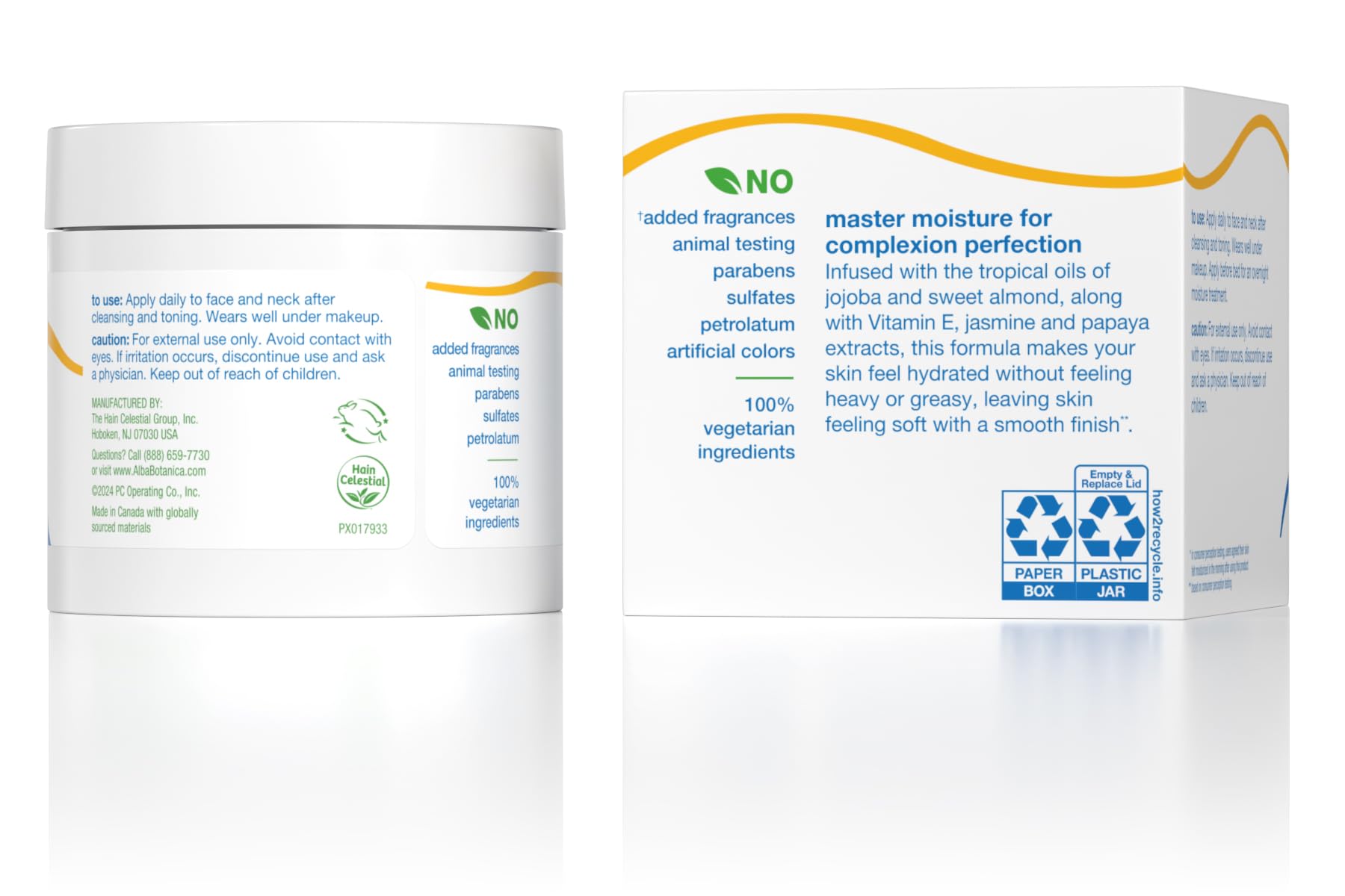 Alba Botanica Ultra Hydrating Cream ingredients close-up featuring papaya and vitamin E.