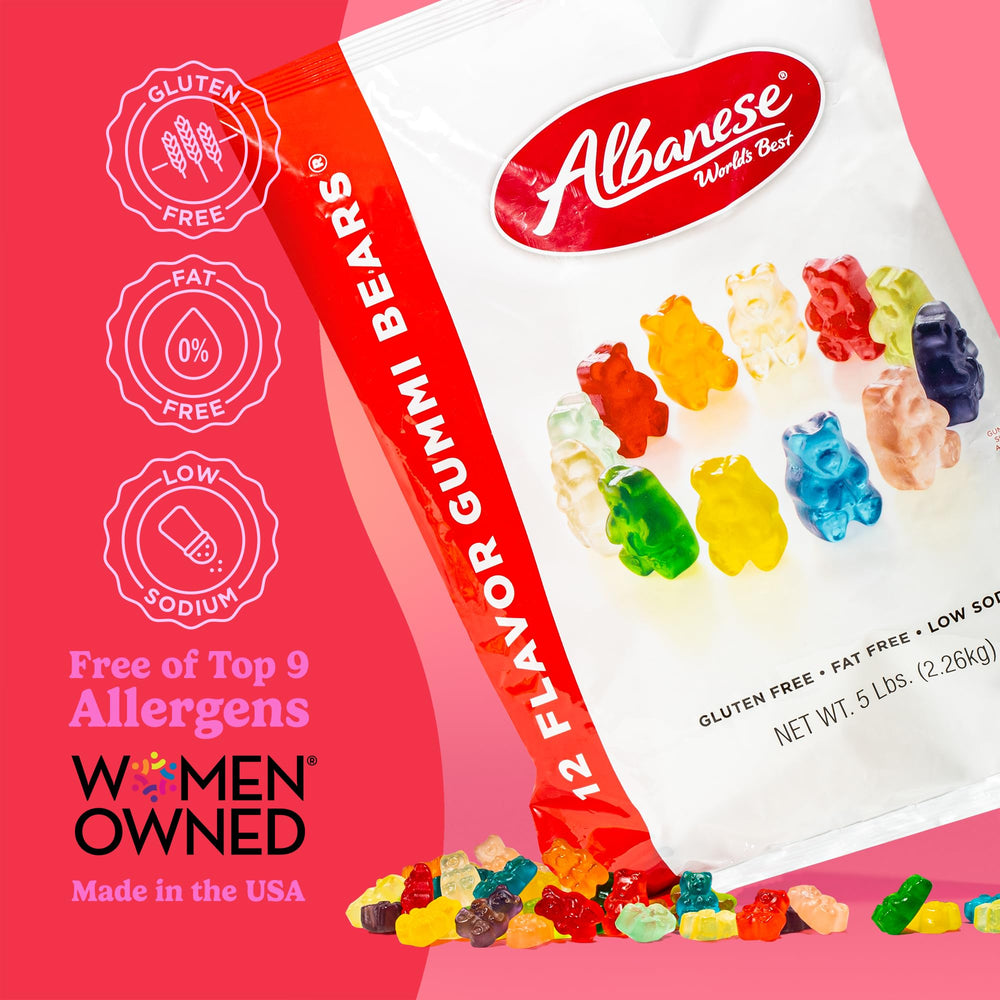 5-pound bag of Albanese gummy bears, assorted flavors for parties