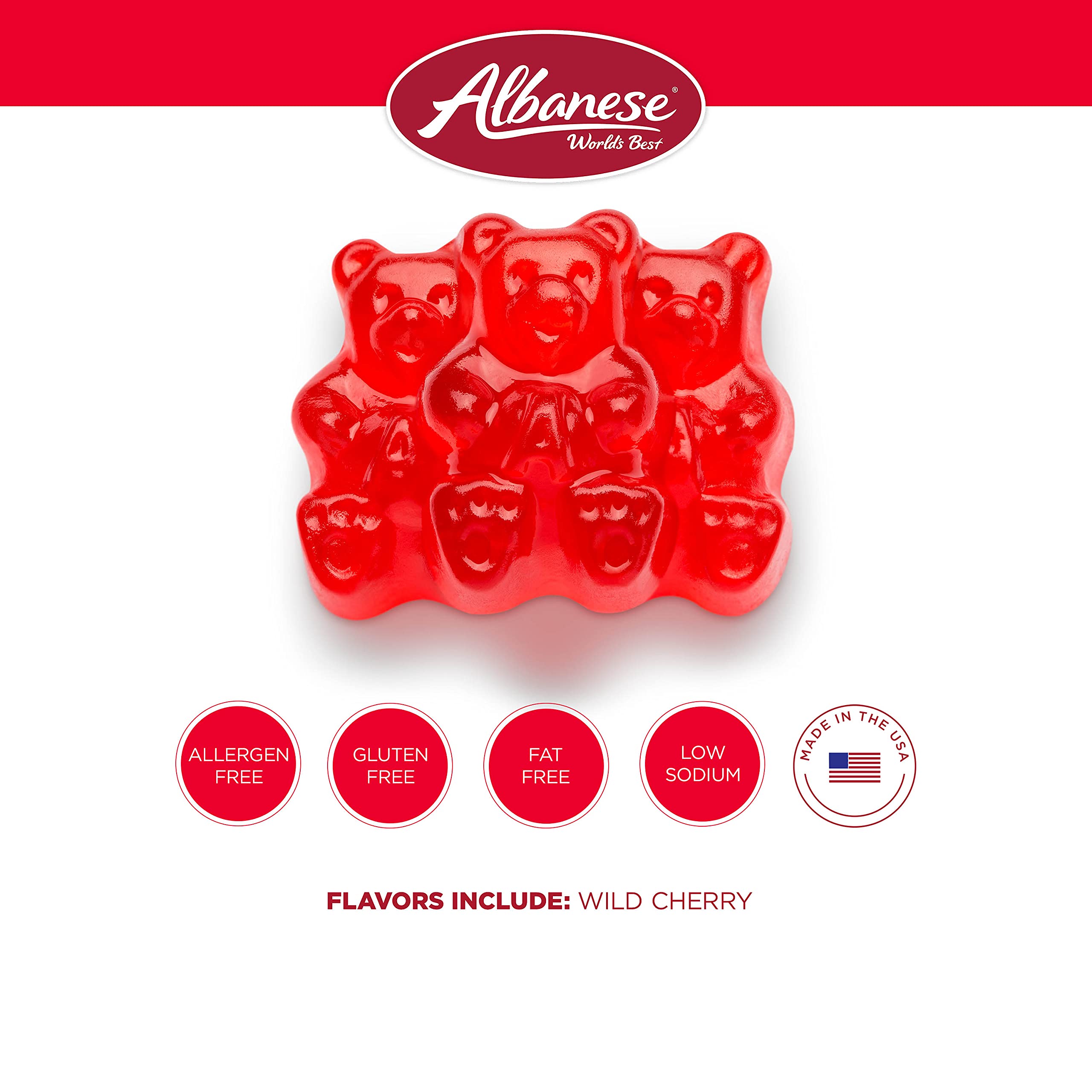 Albanese Allergen-friendly Gummies, gluten-free and dairy-free option.