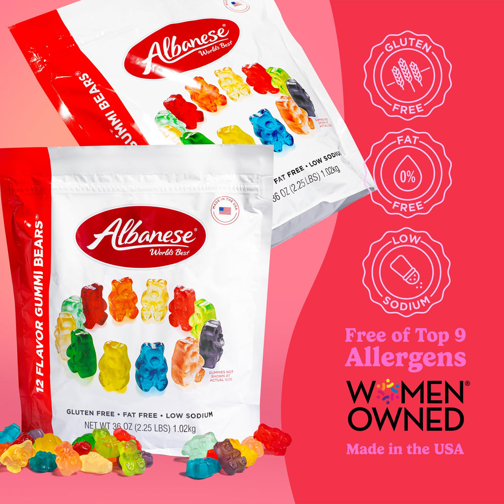 Albanese allergy-friendly gummy candy free from major allergens for gatherings