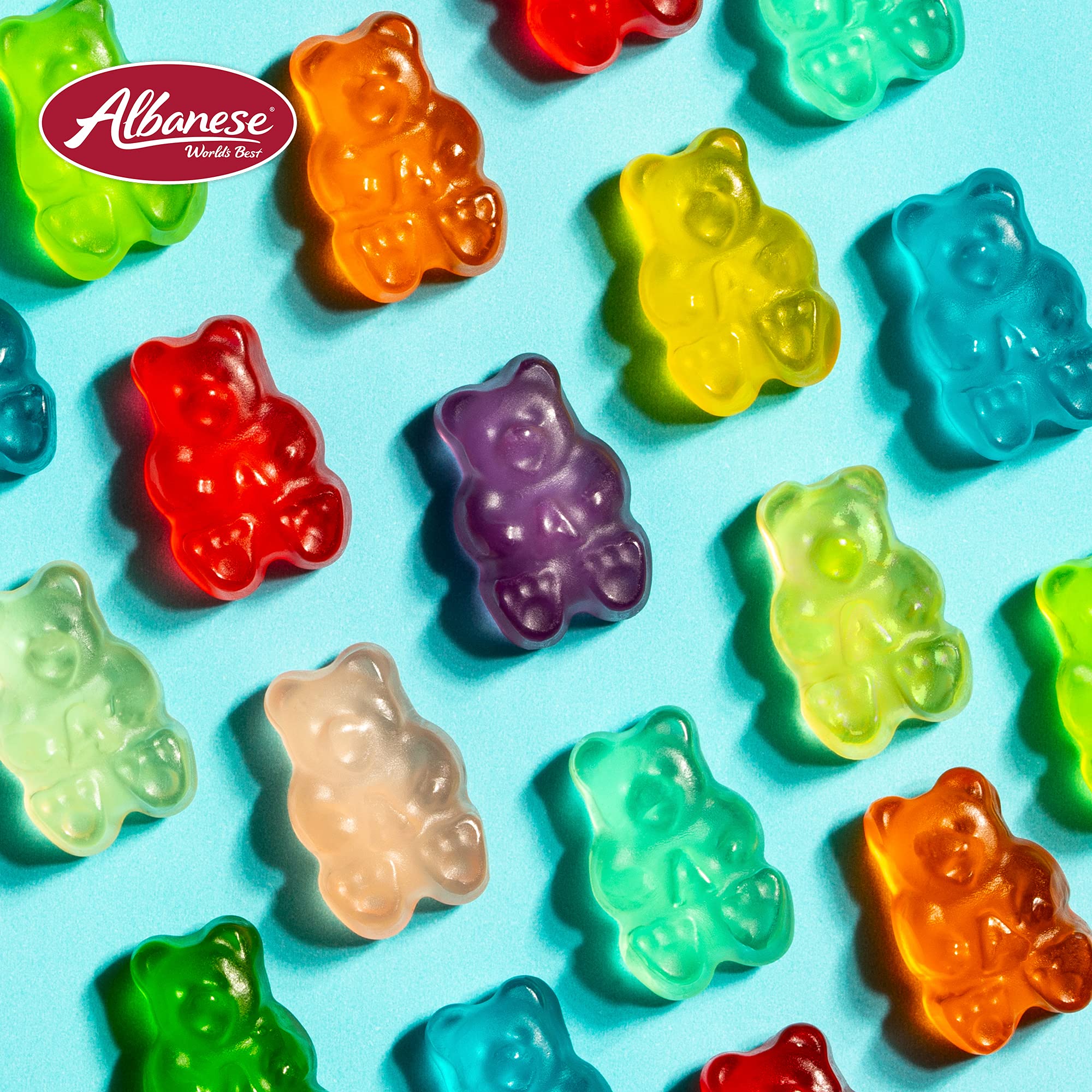 Albanese Assorted Flavors Gummi Bears, versatile dessert topping.