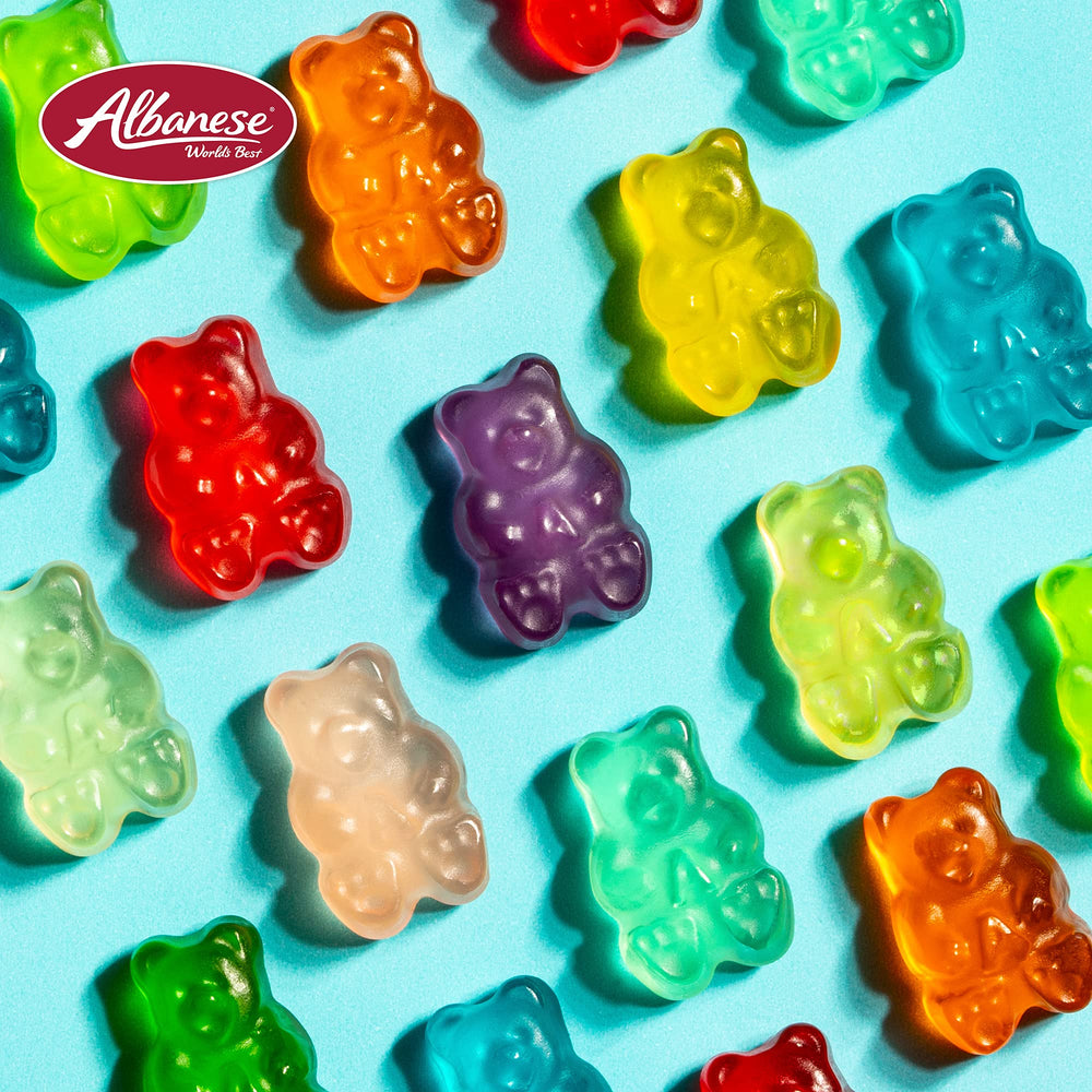 Albanese Assorted Flavors Gummi Bears, versatile dessert topping.