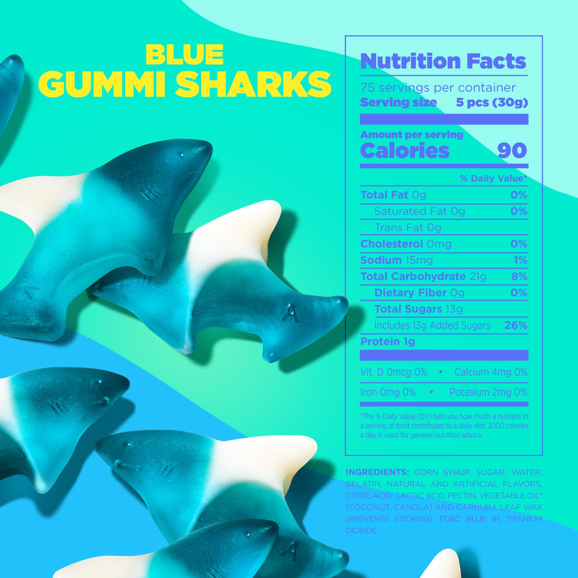 Close-up of Albanese firecracker pop flavor sharks for a lively summer treat.
