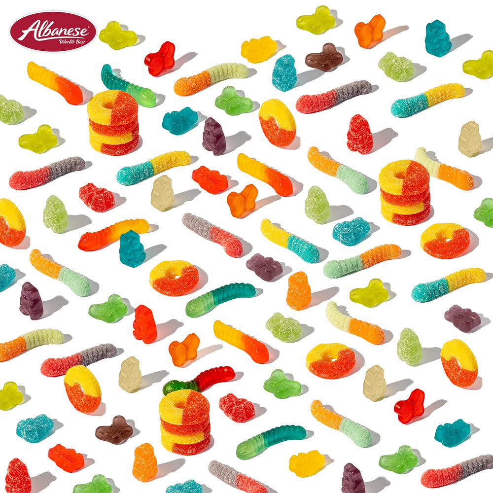 Albanese gummies natural-flavors colors emphasize quality and vibrant appearance.