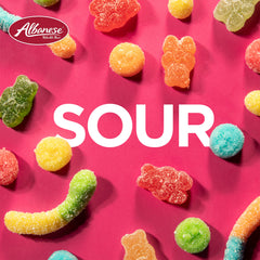 Albanese Cherry neon worms deliver bold color and sour punch for party favors and gifts.