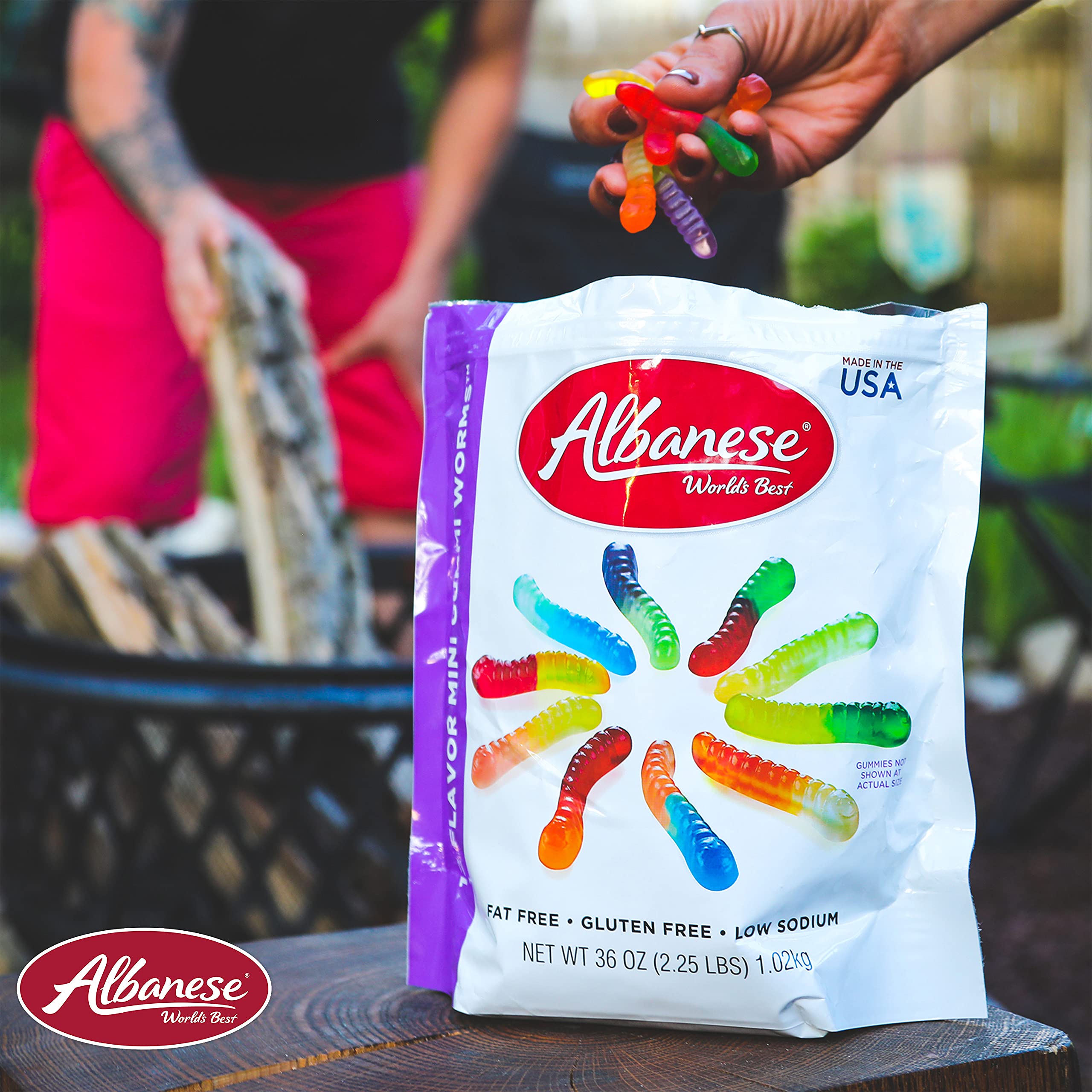 Albanese World's Best blue raspberry flavor worms for bold flavor fans.