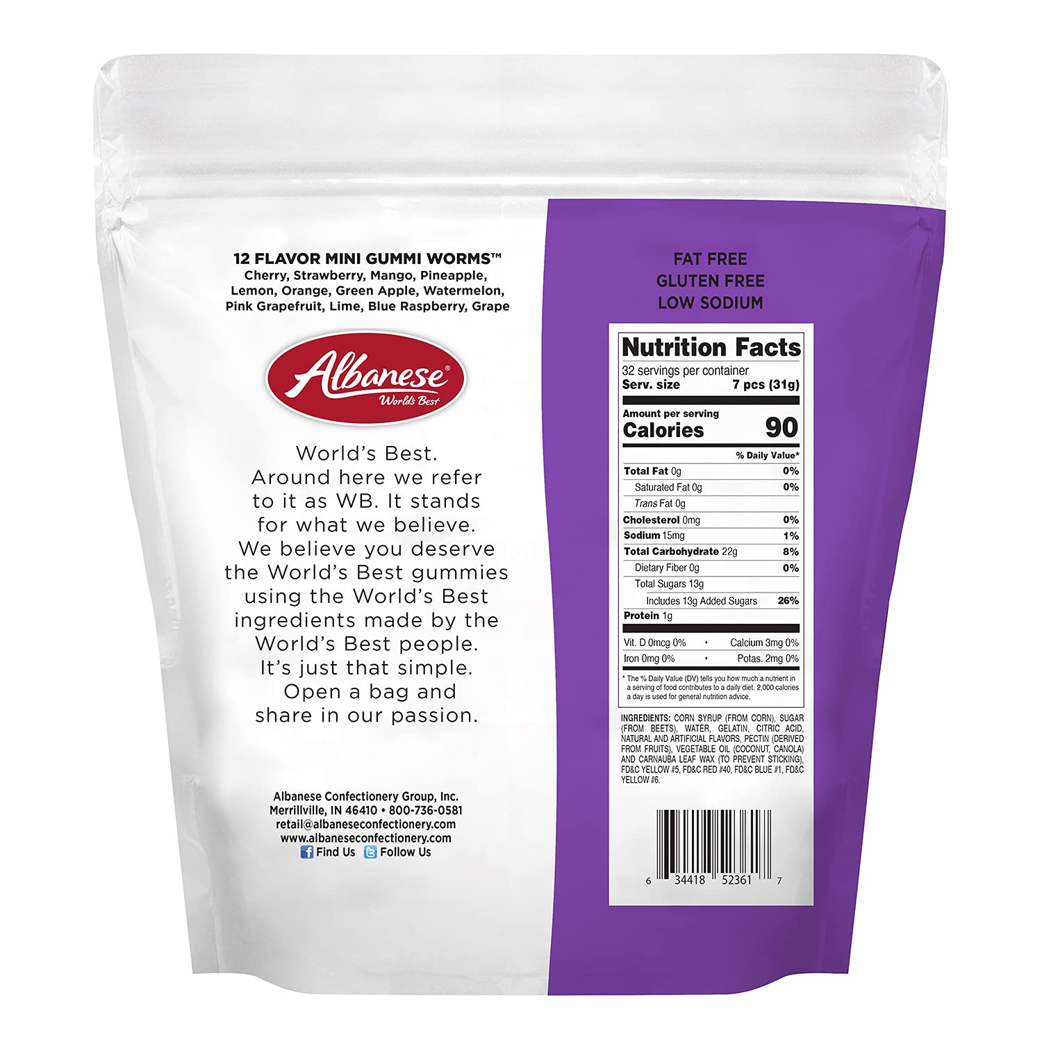 Albanese World's Best cherry flavor worms highlighted for bold fruit taste.