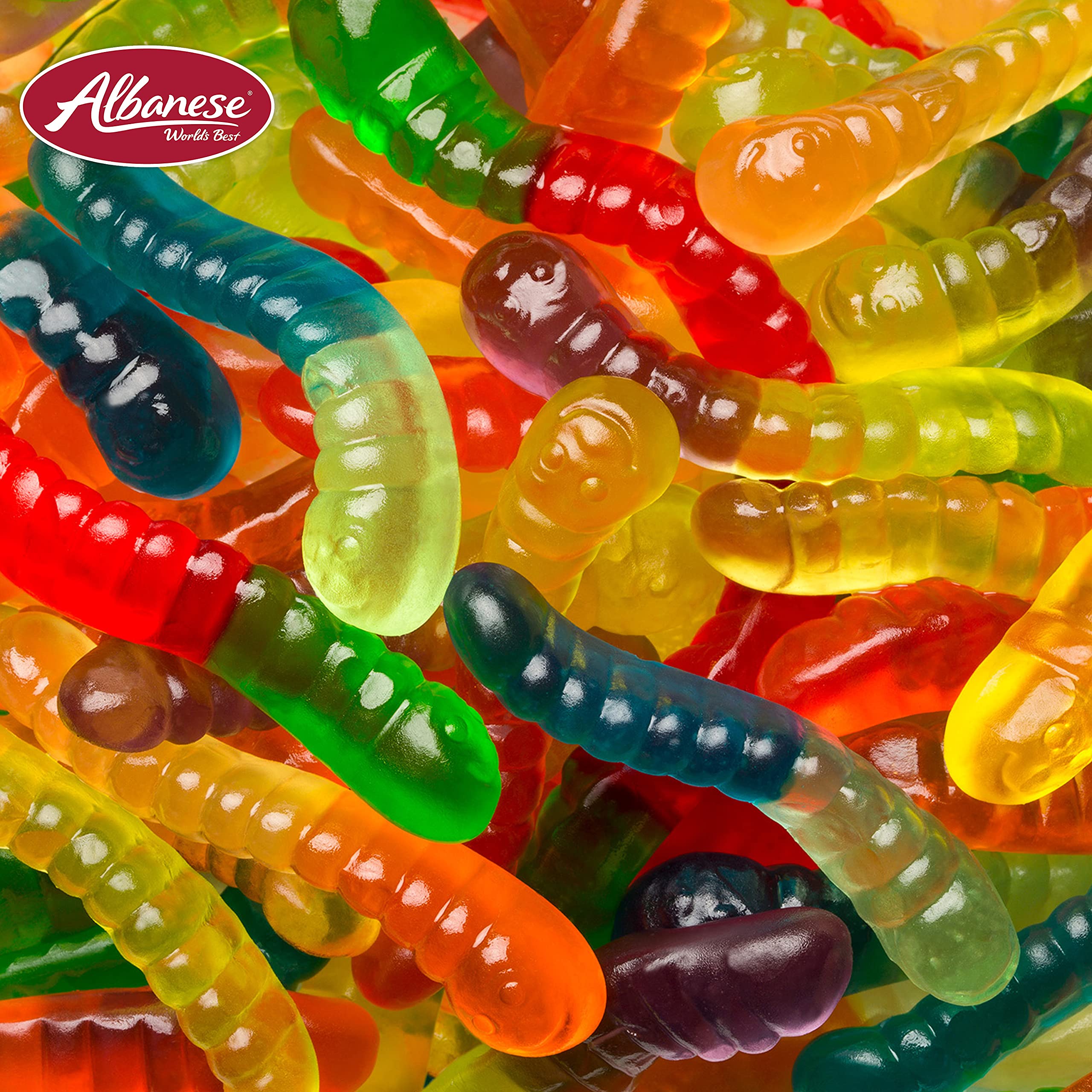 Albanese World's Best lime flavor worms for zesty bites.