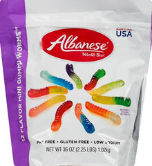 Albanese World's Best pink grapefruit flavor worms highlight tangy zest.
