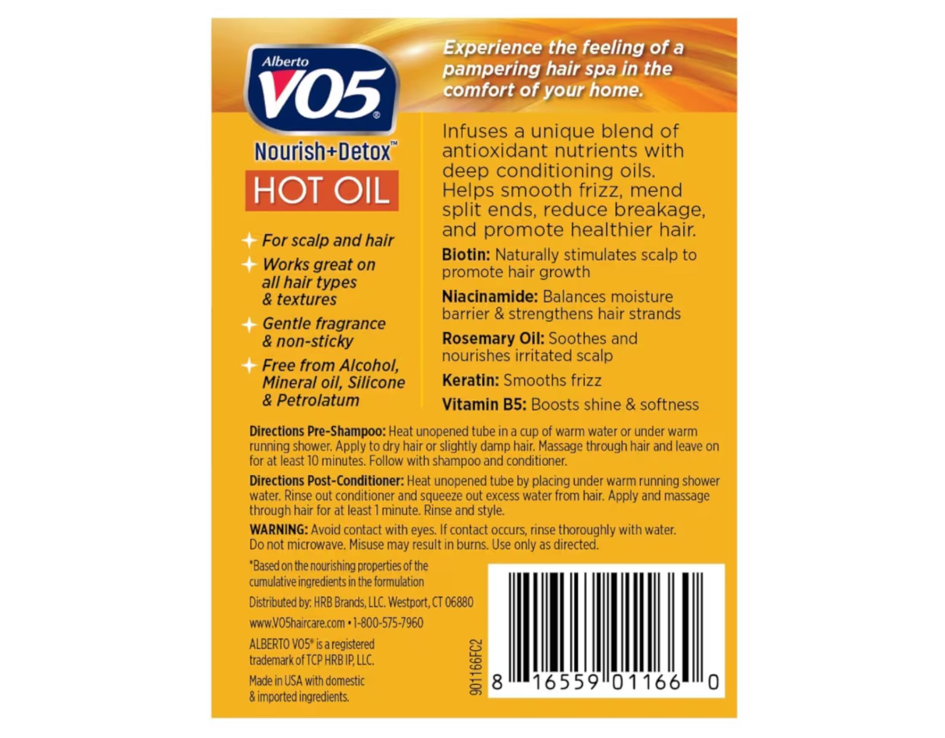Close-up of Alberto VO5 Hot Oil Therapy cap for easy application.