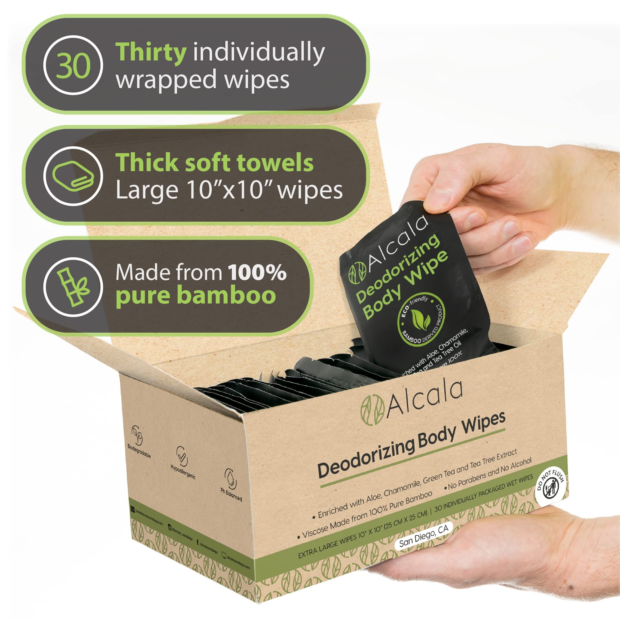 Alcala bamboo wipe texture close-up, soft yet sturdy for sensitive skin.