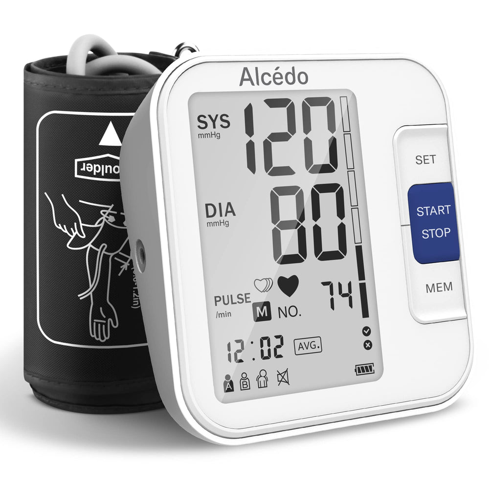 Alcedo blood pressure monitor display for quick, clear readings.