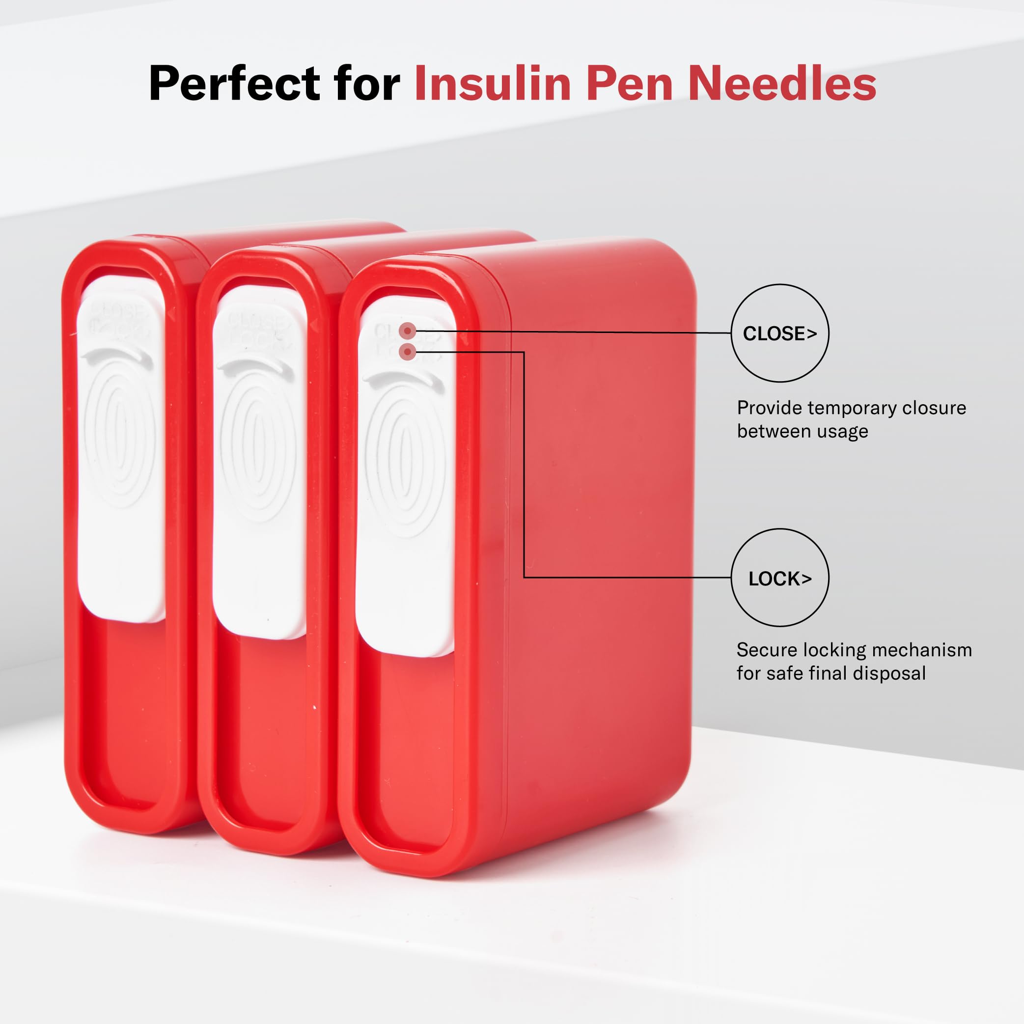 Alcedo needle removal port enables one-handed needle removal