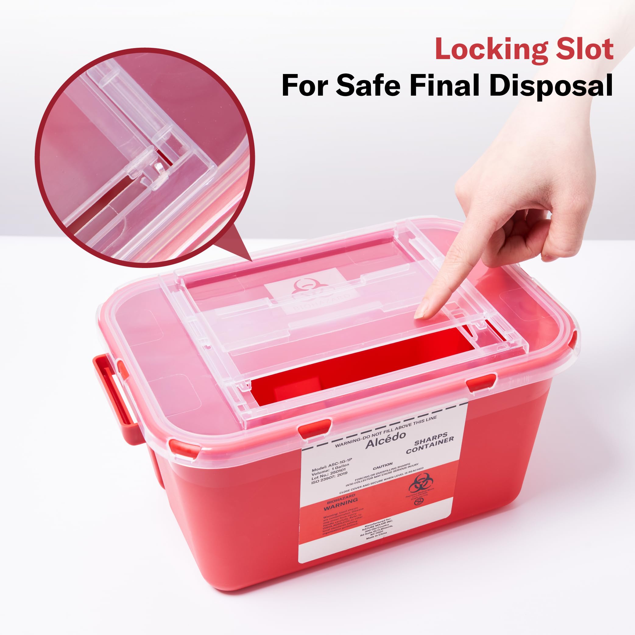 Alcedo 1-gallon sharps container suitable for home and clinic use